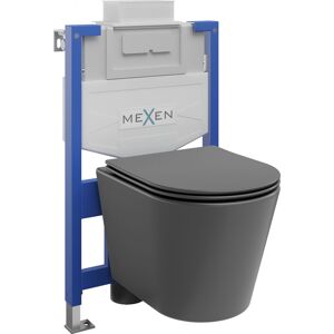 MEXEN/S - WC predstenová inštalačná sada Fenix XS-U s misou WC Rico + sedátko softclose, tmavo šedá mat 68530724071