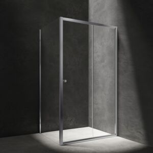 OMNIRES - BRONX sprchovací kút s posuvnými dverami, 110 x 80 cm chróm /transparent /CRTR/ BR1180CRTR