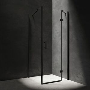 OMNIRES - MANHATTAN štvorcový sprchovací kút s krídlovými dverami, 80 x 80 cm čierna mat / transparent /BLMTR/ MH8080BLTR
