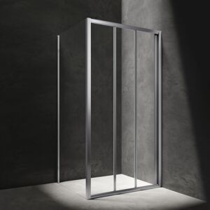 OMNIRES - BRONX sprchovací kút s posuvnými dverami, 80 x 90 cm chróm / transparent /CRTR/ BR8090CRTR