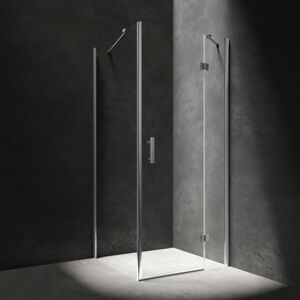 OMNIRES - MANHATTAN štvorcový sprchovací kút s krídlovými dverami, 100 x 100 cm chróm / transparent /CRTR/ MH1010CRTR