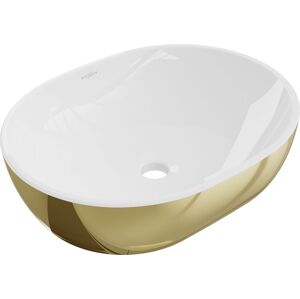 MEXEN - Viki umývadlo na dosku 48 x 35 cm, biela/zlatá 21054806