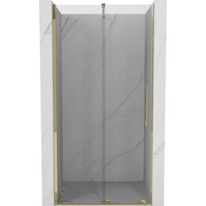 MEXEN/S - Velár posuvné sprchové dvere 90 cm, transparent, zlatá 871-090-000-01-50