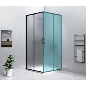 GELCO - SIGMA SIMPLY BLACK sprchové dvere posuvné pre rohový vstup 900 mm, sklo BRICK GS2490B