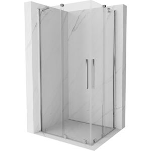 MEXEN/S - Velar Duo štvorcový sprchovací kút 90 x 80 cm, transparent, chróm 871-090-080-02-01