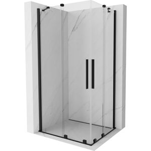 MEXEN/S - Velar Duo štvorcový sprchovací kút 90 x 80, transparent, čierna 871-090-080-02-70