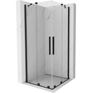 MEXEN/S - Velar Duo štvorcový sprchovací kút 90 x 90 cm, transparent, čierna 871-090-090-02-70