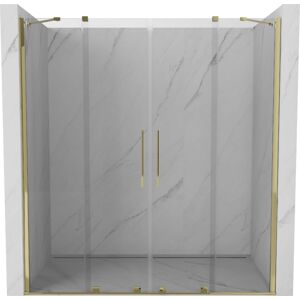 MEXEN/S - Velar Duo posuvné sprchové dvere 170 cm, transparent, złote 871-170-000-02-50