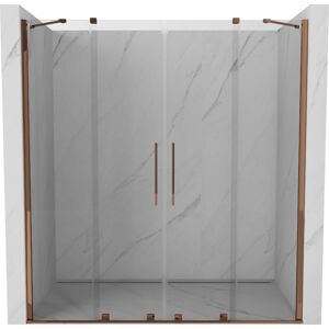 MEXEN/S - Velar Duo posuvné sprchové dvere 170 cm, transparent, ružové zlato 871-170-000-02-60