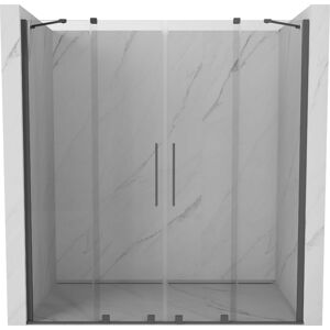MEXEN/S - Velar Duo posuvné sprchové dvere 170 cm, transparent, šedá kartáčovaná 871-170-000-02-66