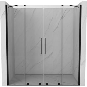 MEXEN/S - Velar Duo posuvné sprchové dvere 170 cm, transparent, czarne 871-170-000-02-70
