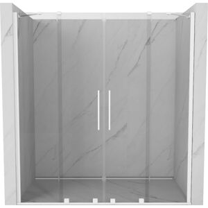 MEXEN/S - Velar Duo posuvné sprchové dvere 200, transparent, białe 871-200-000-02-20