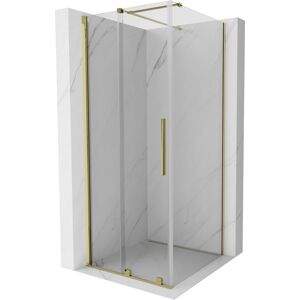 MEXEN/S - Velár sprchovací kút 90 x 90 cm, transparent, zlatá 871-090-090-01-50