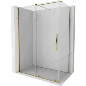 MEXEN/S - Velár sprchovací kút 130 x 70 cm, transparent, zlatá 871-130-070-01-50