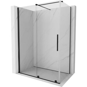 MEXEN/S - Velár sprchovací kút 130 x 70, transparent, čierna 871-130-070-01-70