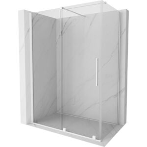 MEXEN/S - Velár sprchovací kút 130 x 75, transparent, biela 871-130-075-01-20