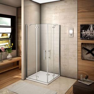 H K - Štvorcový sprchovací kút MELODY F5 R909, 90x90 cm s jednokrídlovými dverami, rohový vstup vrátane sprchovej vaničky z liateho mramoru SE-MELODYF5R909/THOR-90SQ