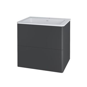 MEREO - Siena, kúpeľňová skrinka s umývadlom z liateho mramoru 61 cm, antracit mat CN430M