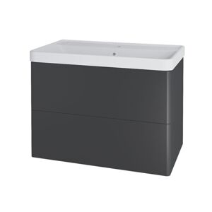 MEREO - Siena, kúpeľňová skrinka s keramickým umývadlom 81 cm, antracit mat CN431