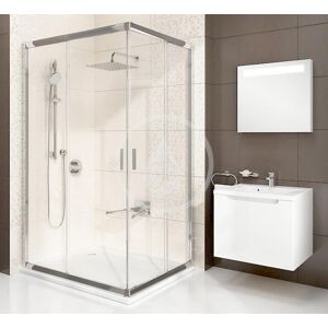 RAVAK - Blix Rohový sprchovací kút, posuvný štvordielny BLRV2K 100, 980 - 1000 mm - farba biela, sklo grape 1XVA0100ZG