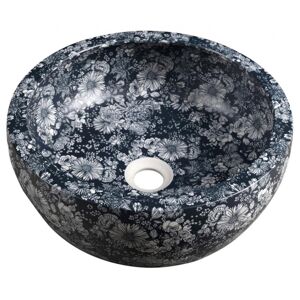 SAPHO - PRIORI keramické umývadlo na dosku Ø 41 cm, modrá se vzorom PI038