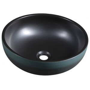 SAPHO - PRIORI keramické umývadlo na dosku Ø 41cm, čierná/zelená PI039