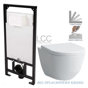 DEANTE Podstavný rám, pre závesné WC misy bez tlačidla + WC LAUFEN PRO LCC RIMLESS + SEDADLO CST_WC01 X LP2