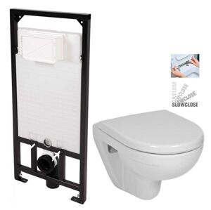 DEANTE Podstavný rám, pre závesné WC misy bez tlačidla + WC JIKA LYRA PLUS 49 + SEDADLO duraplastu SLOWCLOSE CST_WC01 X LY4