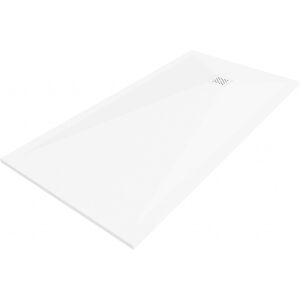 MEXEN/S - Stone+ obdĺžniková sprchová vanička 180 x 100, biela, mriežka biela 44101018-W
