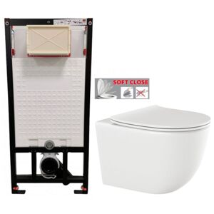 DEANTE Podstavný rám, pre závesné WC misy bez tlačidla + WC INVENA TINOS  + SEDADLO CST_WC01 X NO1