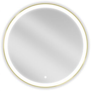 MEXEN - Esso zrkadlo s osvetlením 80 cm, LED 6000K zlatý rám 9825-080-080-611-50