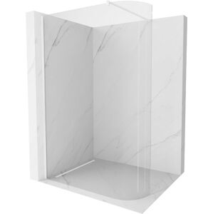 MEXEN/S - Kioto Sprchová zástena WALK-IN zaoblená 140 x 200 cm, transparent 8 mm, biela 800-140-101-20-06