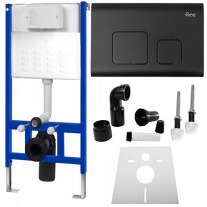 REA - Podomietkový WC systém + tlačidlá - F čierny KPL-90007