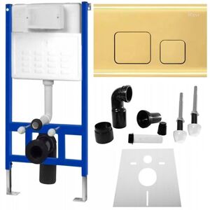 REA - Podomietkový WC systém + tlačidlá - F zlatý KPL-90009
