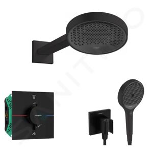HANSGROHE HANSGROHE - Sprchový set s termostatem pod omítku, s tělesem, průměr 25 cm, 3 proudy, matná černá SANI21HHH407