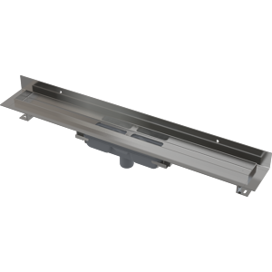 Alcaplast APZ1116-950 LOW Podlahový žlab s okrajem pro plný rošt, pevný límec ke stěně kout min. 1000mm APZ1116-950