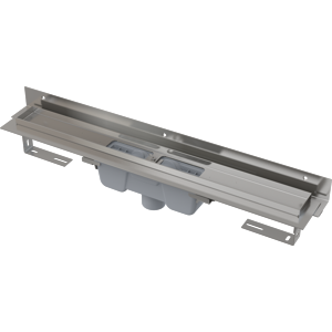 Alcaplast Flexible – Podlahový žlab s okrajem pro perforovaný rošt a ke stěně, svislý odtok APZ1004-650 (APZ1004-650)