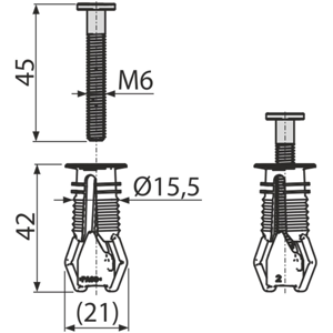 Alcaplast Hmoždinka pro vrchní montáž sedátka, pro panty P106, P106B pár (P113)