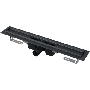 Alcadrain Podlahový žľab s okrajom pre perforovaný rošt, čierna-mat APZ1BLACK-650 APZ1BLACK-650