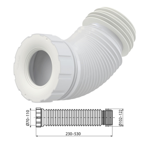AlcaPlast WC flexi přípoj 23-53cm 110mm - A97SN (A97SN)