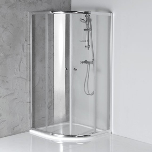 AQUALINE - ARLETA štvrťkruhová sprchová zástena 900x900mm, číre sklo HLS900