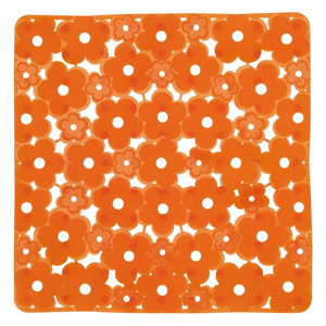 AQUALINE - MARGHERITA podložka do sprchovacieho kúta 51,5 x51, 5cm, protišmyk, PVC,oranžová (975151P4)