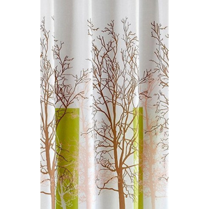 AQUALINE - Sprchový záves 180x180cm, polyester, biela/zelená, strom (ZP009/180)