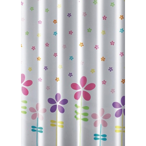 AQUALINE - Sprchový záves 180x180cm, polyester, kvetovaný farebný (ZV025)
