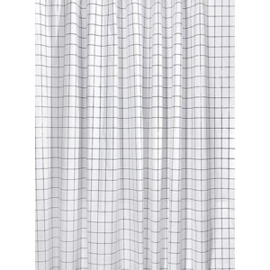 AQUALINE - Sprchový záves 180x180cm, vinyl, čierna / biela štvorcový vzor (ZV022)
