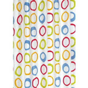 AQUALINE - Sprchový závěs 180x200cm, polyester, kruhy (ZV026)