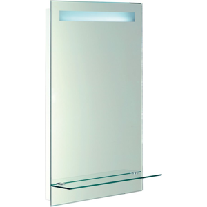 AQUALINE - LED podsvietené zrkadlo 50x80cm, sklenená polica, gombíkový vypínač ATH52