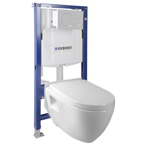 AQUALINE - WC SADA závesné WC Nera s nádržkou a tlačidlom Geberit, do sadrokartónu WC-SADA-16
