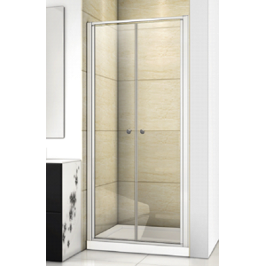 Aquatek - Family B02 CHROM Sprchové dveře do niky dvoukřídlé, 82-86 x 190cm, výplň sklo - čiré (FAMILYB0285-06)