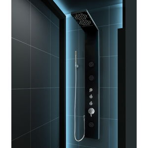 Aquatek - Hawai Hydromasážní sprchový panel s vodopádem, způsob montáže do rohu, baterie termostatická (Hawai-275)